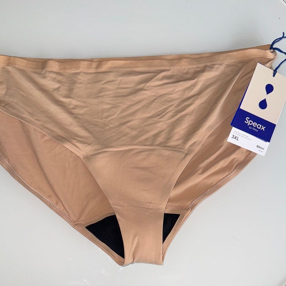 🔥Thinx Women's Panties - Beige bikini Sz 3X New
